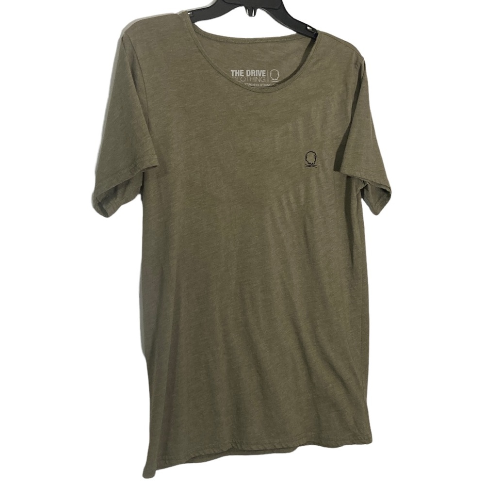 The drive clothing wide neck tee medium army green